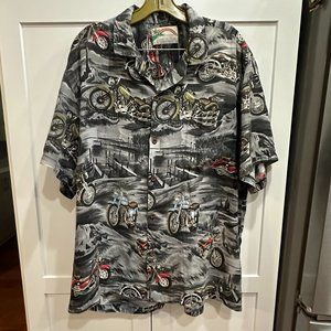 Paradise Found Motorcycle design, collared shirt, Size: M